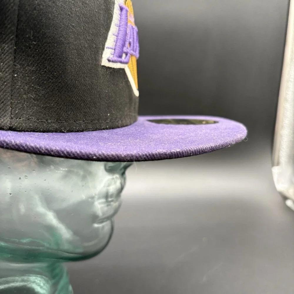 Lakers New Era 59FIFTY Hardwood Classics Fitted Hat Size 8 1/4 Black Purple